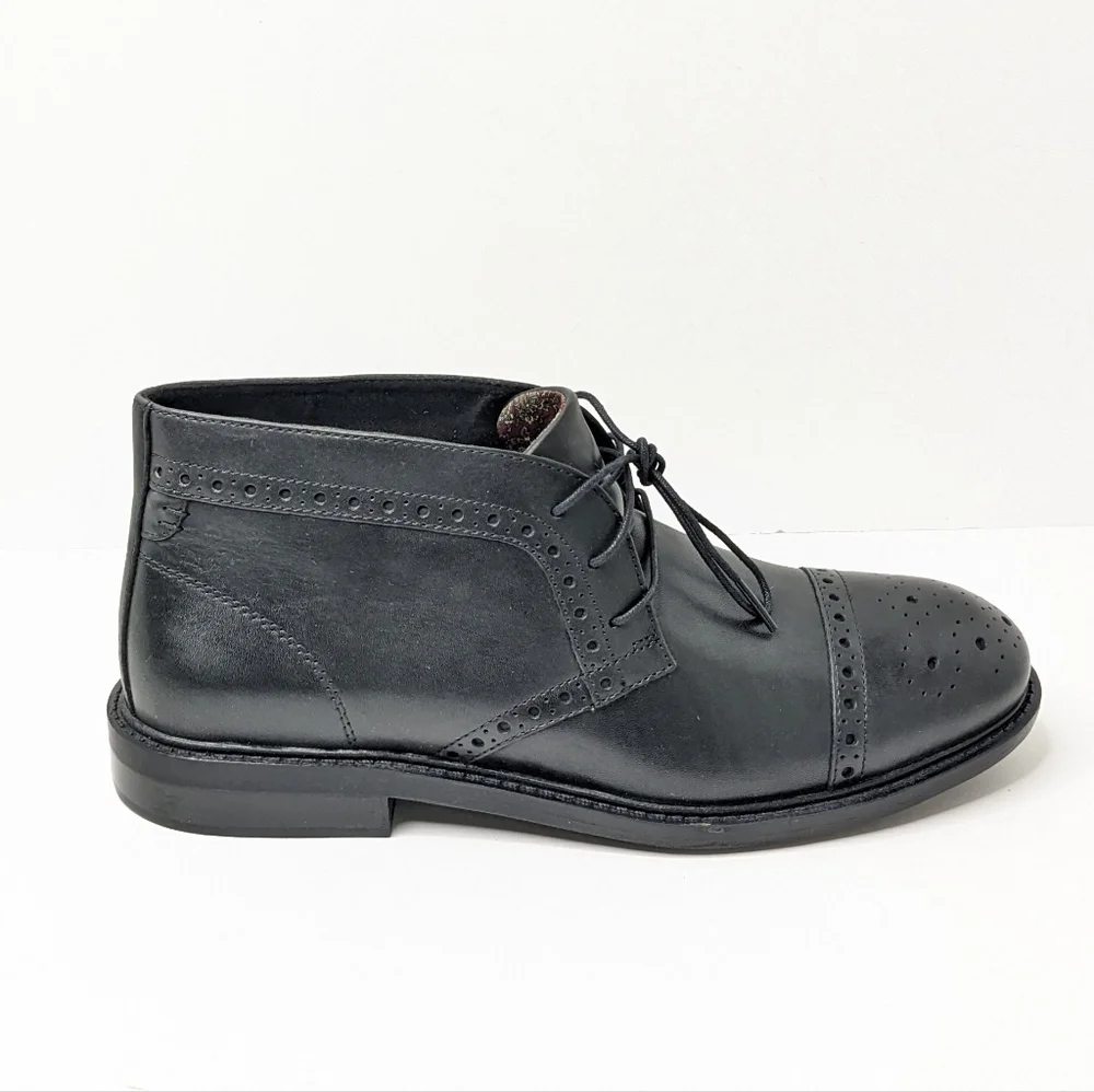 Dunham Gavin-Dun Chukka Boots, Black Leather, Men's 8 Wide